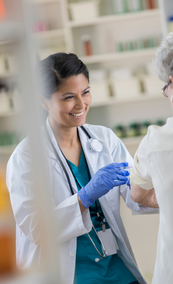 Friendly pharmacist smiling